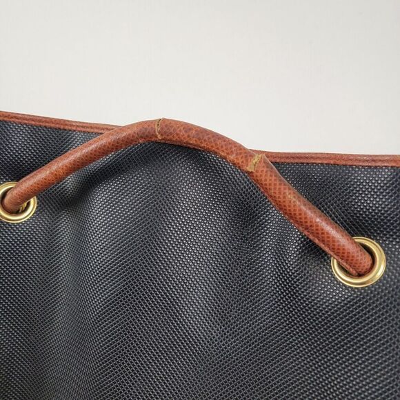 Bottega Veneta Black Drawstring Backpack with Brown Trim main image 7